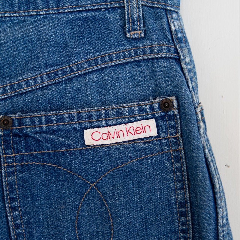 Calvin Klein Blue Denim Midi Skirt
